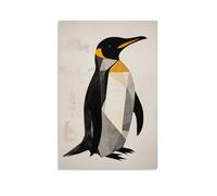 LXPPLSYY A Penguin Silhouette Defined by Black And White Geometric Blocks with A Yellow Triangle Beak Wall Art Mural Modern Decoration Hanging Art Poster 12x18inch(30x45cm)
