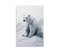 LXPPLSYY A Polar Bear Made from A Few Stark Geometric Shapes Against A White Arctic Backdrop Wall Art Mural Modern Decoration Hanging Art Poster 16x24inch(40x60cm)