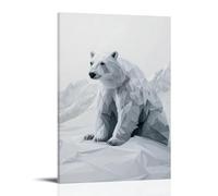 LXPPLSYY A Polar Bear Made from A Few Stark Geometric Shapes Against A White Arctic Backdrop Wall Art Mural Modern Decoration Hanging Art Poster 24x36inch(60x90cm)