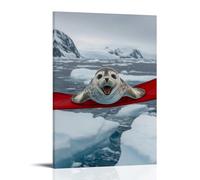 LXPPLSYY A Seal Hang-gliding with An Open-mouthed Smile over Icy Oceans. Wall Art Mural Modern Decoration Hanging Art Poster 08x12inch(20x30cm)