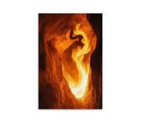 LXPPLSYY A Serpent God Forming from Shadows in A Flame-lit Cave Wall Art Mural Modern Decoration Hanging Art Poster 16x24inch(40x60cm)