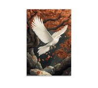 LXPPLSYY A White Phoenix Hovering Beneath A Tree That Never Drops Its Leaves Wall Art Mural Modern Decoration Hanging Art Poster 16x24inch(40x60cm)