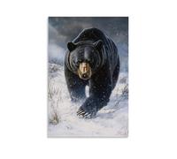 LXPPLSYY A Wise Black Bear Lumbering Across A Snowy Plain Under A Washed Silver Sky of Coming Winter. Wall Art Mural Modern Decoration Hanging Art Poster 08x12inch(20x30cm)