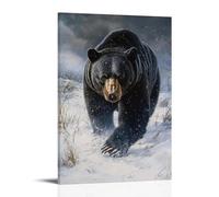 LXPPLSYY A Wise Black Bear Lumbering Across A Snowy Plain Under A Washed Silver Sky of Coming Winter. Wall Art Mural Modern Decoration Hanging Art Poster 08x12inch(20x30cm)