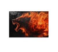 LXPPLSYY Animal Mural - Obsidian Chimeras Fiery Roar Wall Art Mural Modern Decoration Hanging Art Poster 16x24inch(40x60cm)