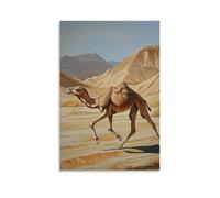 LXPPLSYY Animal Oil Painting- A Camel Running An Endurance Race Across Layered Desert Ridges Wall Art Mural Modern Decoration Hanging Art Poster 20x30inch(50x75cm)