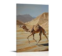 LXPPLSYY Animal Oil Painting- A Camel Running An Endurance Race Across Layered Desert Ridges Wall Art Mural Modern Decoration Hanging Art Poster 16x24inch(40x60cm)
