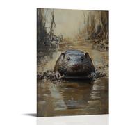 LXPPLSYY Animal Oil Painting- A Mole Surfacing from Underground Into A Mudboard Race Finale Wall Art Mural Modern Decoration Hanging Art Poster 20x30inch(50x75cm)