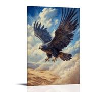 LXPPLSYY Animal Oil Painting A Sapphire Roc Descends Upon The Desert, Wings Stirring Clouds of Sand And Time Wall Art Mural Modern Decoration Hanging Art Poster 20x30inch(50x75cm)