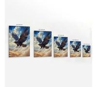 LXPPLSYY Animal Oil Painting A Sapphire Roc Descends Upon The Desert, Wings Stirring Clouds of Sand And Time Wall Art Mural Modern Decoration Hanging Art Poster 08x12inch(20x30cm)
