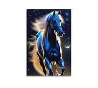 LXPPLSYY Animal Poster. Horses Galloping in The Moonlight Wall Art Mural Modern Decoration Hanging Art Poster 20x30inch(50x75cm)