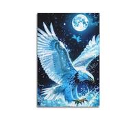 LXPPLSYY Animal Posters. Eagles in Moonlight Surprise Wall Art Mural Modern Decoration Hanging Art Poster 20x30inch(50x75cm)