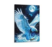 LXPPLSYY Animal Posters. Eagles in Moonlight Surprise Wall Art Mural Modern Decoration Hanging Art Poster 12x18inch(30x45cm)