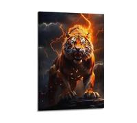 LXPPLSYY Animal Posters. Fierce Tiger on A Mountain Rock Wall Art Mural Modern Decoration Hanging Art Poster 12x18inch(30x45cm)