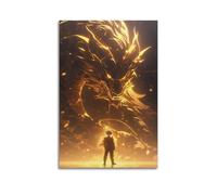 LXPPLSYY Animal Posters. The Golden Dragon Is Scrutinizing Wall Art Mural Modern Decoration Hanging Art Poster 20x30inch(50x75cm)
