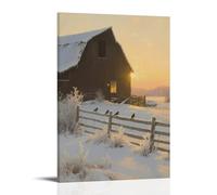 LXPPLSYY Snow-Covered Barn Scenic Winter Frost Wall Art Mural Modern Decoration Hanging Art Poster 20x30inch(50x75cm)