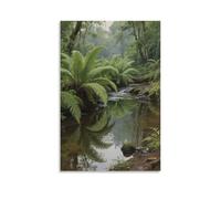 LXPPLSYY Temperate Rainforest Scenic Fern Cover Wall Art Mural Modern Decoration Hanging Art Poster 08x12inch(20x30cm)