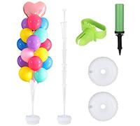 LXQ Balloon Stands - 2 Reusable Column Stands for Weddings & Parties - 5.3FT Tower with Inflator & Hydration Bag