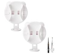 LXQ Electric Toothbrush Holder 2Pack Self-adhesive Toothbrush Stand Wall Mounted Toothbrush Holder for Bathroom Adjustable Auto-Lock Toothbrush Organizer for All Electric Toothbrushes, White