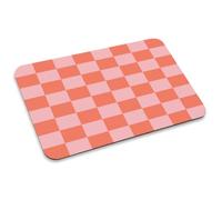 LXQFNSG Natural Diatomaceous Earth Bath Mat, Ultra Thin Quick Dry Floor Rug for Bathroom, Kitchen and Pets, Lightweight Non Slip Absorbent Pad, 16×24Inch (40 * 60cm)(Watermelon Red Checkerboard)