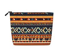 LXqlSS African National Patterns print Fake Hemp Makeup Bag,Travel Toiletry Bag,Convenient Cosmetic Makeup Accessories, Black, One Size