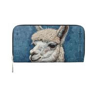 LXqlSS Alpaca Llama print Leather Wallet for Women Men,Women's Leather Clutch Wallet with Zip,Large Capacity