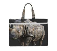 LXqlSS animal rhino print Large Canvas Tote Bag for Women, Utility Work Tote with Compartment, Teacher, Everyday