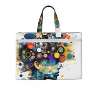 LXqlSS Artificial Intelligence Brain print Large Canvas Tote Bag for Women, Utility Work Tote with Compartment, Teacher, Everyday