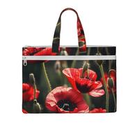 LXqlSS Beautiful Red Poppy Flower print Large Canvas Tote Bag for Women, Utility Work Tote with Compartment, Teacher, Everyday