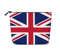 LXqlSS British flag print Fake Hemp Makeup Bag,Travel Toiletry Bag,Convenient Cosmetic Makeup Accessories, Black, One Size