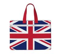 LXqlSS British flag print Large Canvas Tote Bag for Women, Utility Work Tote with Compartment, Teacher, Everyday