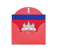 LXqlSS Cambodia Flag Assorted Birthday Cards Envelopes - Pearl Paper, Perfect Greeting Cards Assortmen