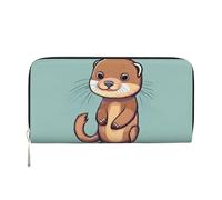 LXqlSS Cartoon Cute Otters print Leather Wallet for Women Men,Women's Leather Clutch Wallet with Zip,Large Capacity