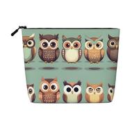 LXqlSS Cartoon Owls Cute print Fake Hemp Makeup Bag,Travel Toiletry Bag,Convenient Cosmetic Makeup Accessories, Black, One Size