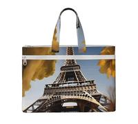LXqlSS Cityscape Paris Eiffel Tower France print Large Canvas Tote Bag for Women, Utility Work Tote with Compartment, Teacher, Everyday