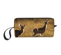 LXqlSS Cute Deers Cosmetic Bags for Women Portable Makeup Bag Travel Storage Bag Daily Receive BagLarge Capacity Toiletry Bag, White, RXZER23, White, One Size
