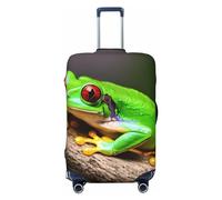 LXqlSS cute Red Eyes Tree Frogs Luggage Covers For Suitcase Approved,Suitcase Cover Protector Fit 18-32 InchLuggage, Small, Cute Red Eyes Tree Frogs, S