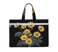 LXqlSS Daisy Flower Pattern print Large Canvas Tote Bag for Women, Utility Work Tote with Compartment, Teacher, Everyday
