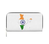 LXqlSS Flag Map of India print Leather Wallet for Women Men,Women's Leather Clutch Wallet with Zip,Large Capacity
