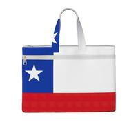 LXqlSS Flag of Chile print Large Canvas Tote Bag for Women, Utility Work Tote with Compartment, Teacher, Everyday