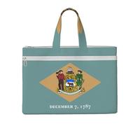 LXqlSS Flag of Delaware print Large Canvas Tote Bag for Women, Utility Work Tote with Compartment, Teacher, Everyday