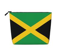 LXqlSS Flag of Jamaica print Fake Hemp Makeup Bag,Travel Toiletry Bag,Convenient Cosmetic Makeup Accessories, Black, One Size