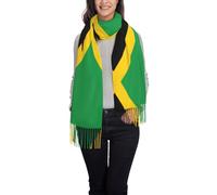 LXqlSS Flag of Jamaica print Women Scarf Fashion Christmas Winter Scarf for Women Men Long Scarf with Tassels Shawl Wrap, Black, One size