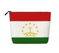 LXqlSS Flag of Tajikistan print Fake Hemp Makeup Bag,Travel Toiletry Bag,Convenient Cosmetic Makeup Accessories, Black, One Size