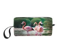 LXqlSS Flamingos and Pineapples Cosmetic Bags for Women Portable Makeup Bag Travel Storage Bag Daily Receive BagLarge Capacity Toiletry Bag, White, One Size