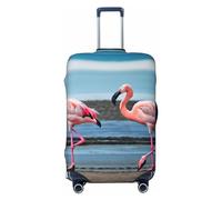 LXqlSS flamingos on the beach Luggage Covers For Suitcase Approved,Suitcase Cover Protector Fit 18-32 InchLuggage, Flamingos On The Beach, S