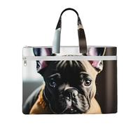 LXqlSS French Bulldog print Large Canvas Tote Bag for Women, Utility Work Tote with Compartment, Teacher, Everyday