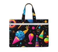 LXqlSS geometrical pattern print Large Canvas Tote Bag for Women, Utility Work Tote with Compartment, Teacher, Everyday