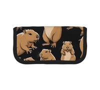 LXqlSS Guinea Pig cute pencil case,3 Compartments Multifunction Pencil Box with Zipper, Organizer Pencil Pen Bag Stationery