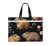 LXqlSS Guinea Pig Illustration print Large Canvas Tote Bag for Women, Utility Work Tote with Compartment, Teacher, Everyday